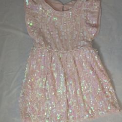Cat & Jack,  pink sequin romper dress. Kids size 4/5 