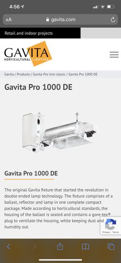 Grow Gavita Pro 1000 DE light, Included Controler 