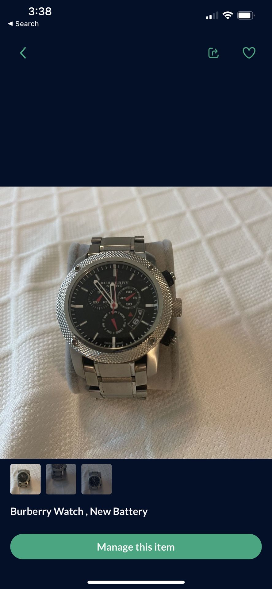 Burberry Watch , New Battery