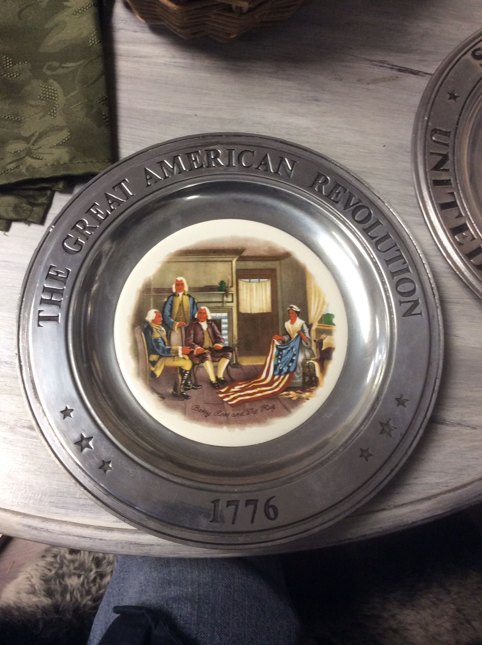 The Great American Revolution 1776 Betsy Ross and the Flag Pewter Plate