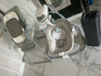 Silla de comer mesedora eléctrica funcional y corral