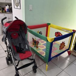 Chicco stroller and Graco crib