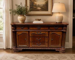 Traditional Wood Buffet Sideboard Cabinet