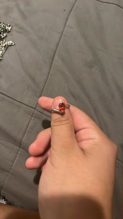 Silver Ring with Red Stone