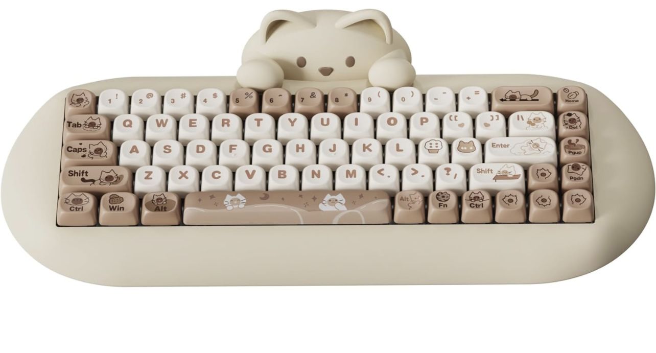Cute Cat Silicone Ergonomic Keyboard 