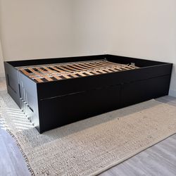 Black Full Size Bedframe With Storage