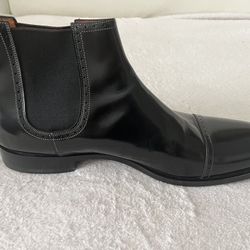 Men’s Boots, Black, Leather, Size 10 (US 11), Made In Italy