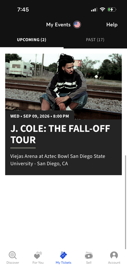 J. Cole The Fall Off Tour in San Diego 9/9/26