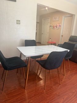 Modern dining table set with 4 tables
