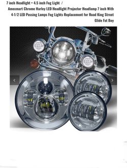 LED headlight and passing lights for motorcycle