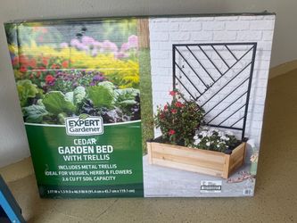 Expert Gardener Cedar Garden Bed with Trellis