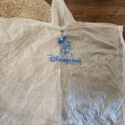 Disneyland Paris Mickey Mouse Logo Rain Hooded Poncho, Size Adult One Size