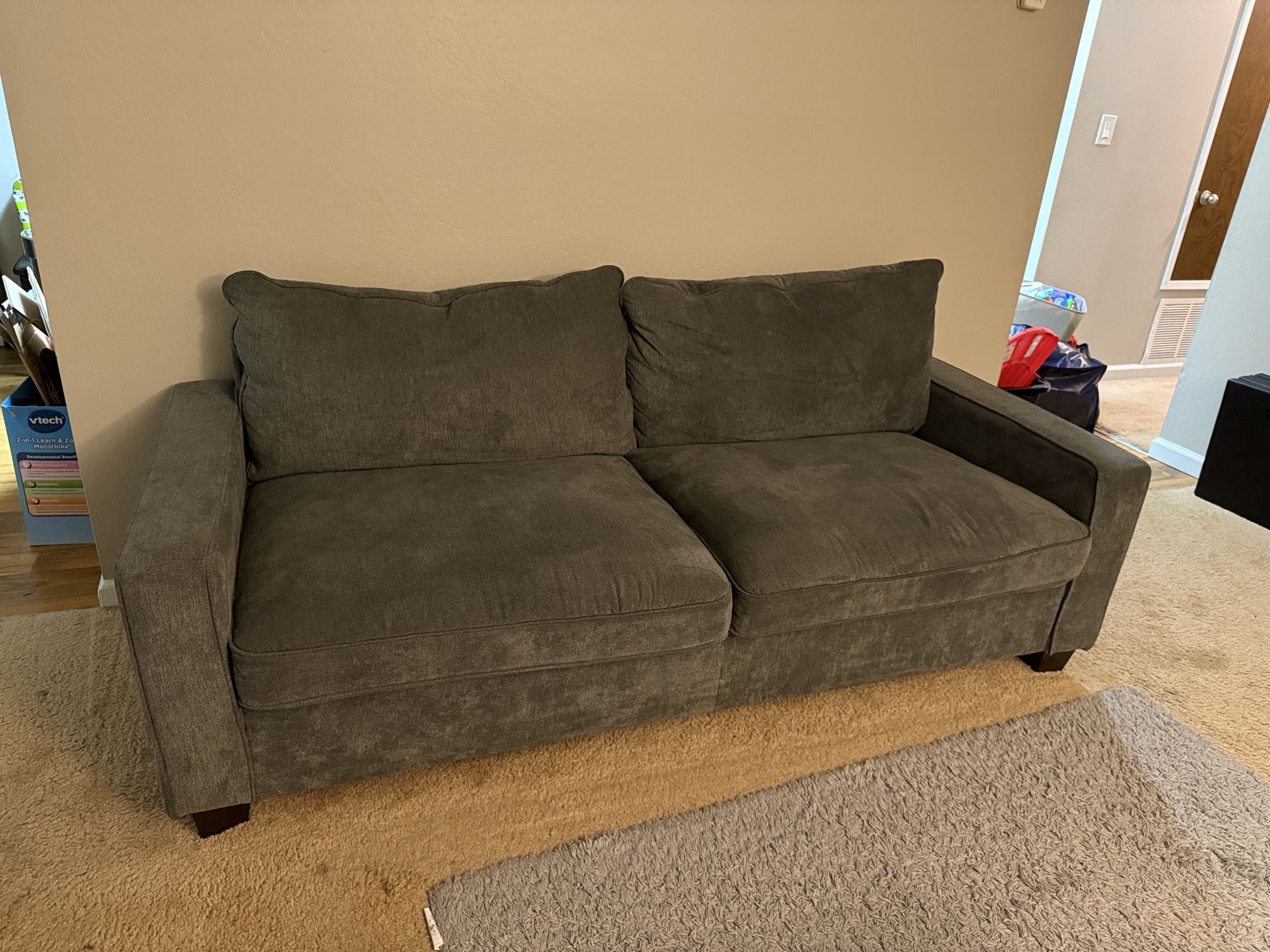 Reid Grey Fabric 80" Sofa | Track Arms