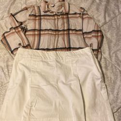 Ladies Shirt And Skirt Set