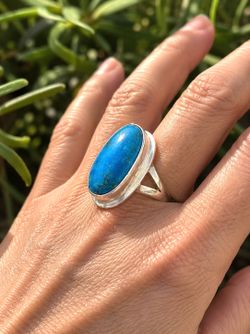 Turquoise 925 Sterling Silver Ring Sz 7