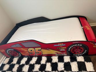 🚗 Twin Car Bed + Mattress for Sale! 🚗