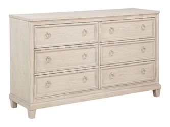 Pembroke Washed Oak 6-drawer Bedroom Dresser Cabinet