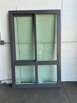 Gray-finish Vinyl Sliding Window 48x75