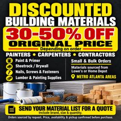 Building Materials 30–50% Off | Paint, Drywall, Lumber & More