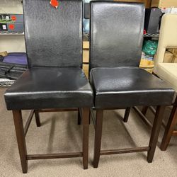 Set of 2 Classic 24 Inches Counter Height Stools Upholstered Bar Stools 