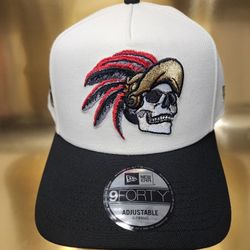 New Era Mexico Aztec Skull Chief Warrior Sundial Patch A-Frame Snapback Hat 