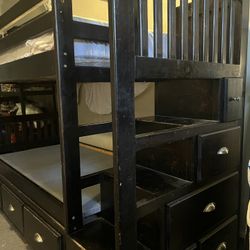 Pine Wood Bunk Beds With Drawers 