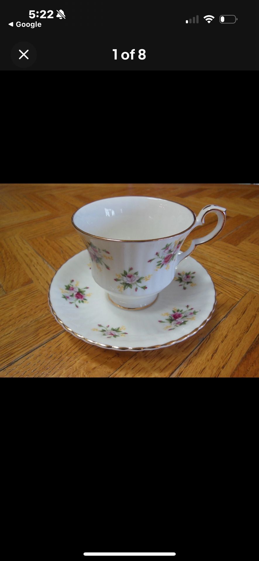Vintage Royal Windsor Fine Bone China England Tea Cup & Saucer Floral Numbered