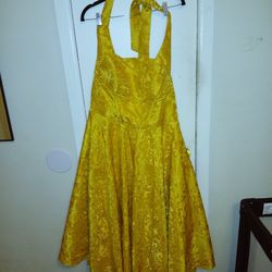 Verngo Satin Floral Jacquard Prom Dress for Women 2025 Halter A Line Formal Evening Gowns with Pockets