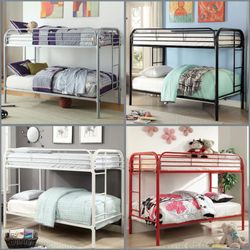 Twin/Twin Metal Bunkbed W. Orthopedic Mattresses Included