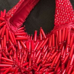Red Beaded Clutch