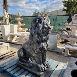 Concrete Large Lion Statue / Cement Stone Garden Lions