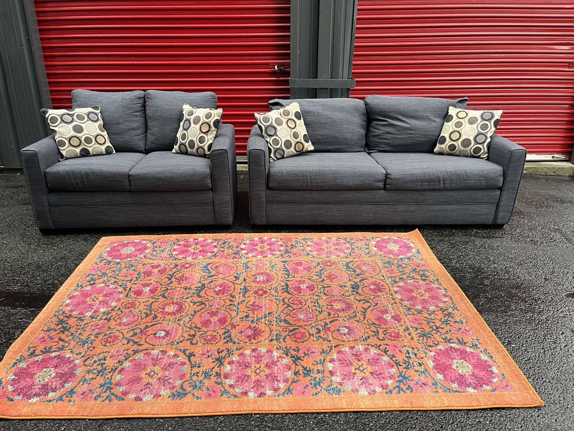 Sofa Bed and Loveseat!! Delivery Available 🚚!! Sofa bed dimensions: 77” Length x 35” Depth x 33” Height ( Bed Dimensions: 70” x 58” x 18” Height)- Lo
