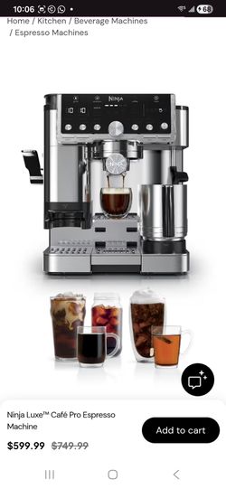 Ninja - Luxe Café Pro Series 4 in 1 Espresso, Drip Coffee, Cold & Hot Brew, Tamper, Grinder, Scale, Hands-Free Frother - Stainless Steel
