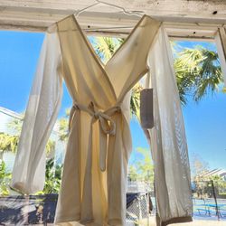 White Romper with Sheer long sleeves