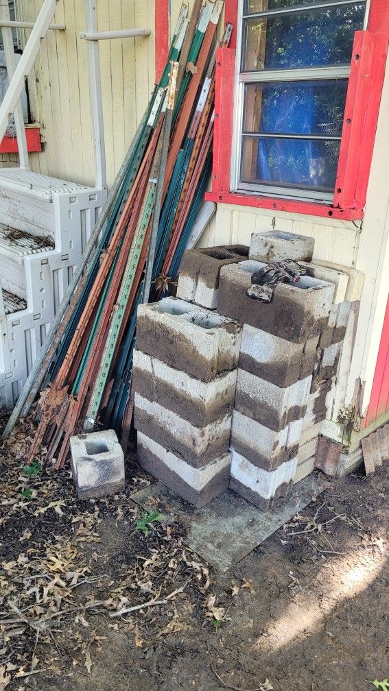 T Posts And Cinder Blocks