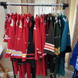 Jerseys from various teams