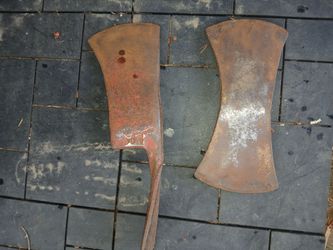 mine forestry axe and doublebit  axe both vintage