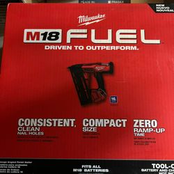 MILWAUKEE  2841-20  M18 FUEL 18-Volt Lithium-lon Brushless Cordless Gen II 16-Gauge Angled Finish Nailer (Tool-Only)