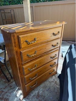 Oak dresser set