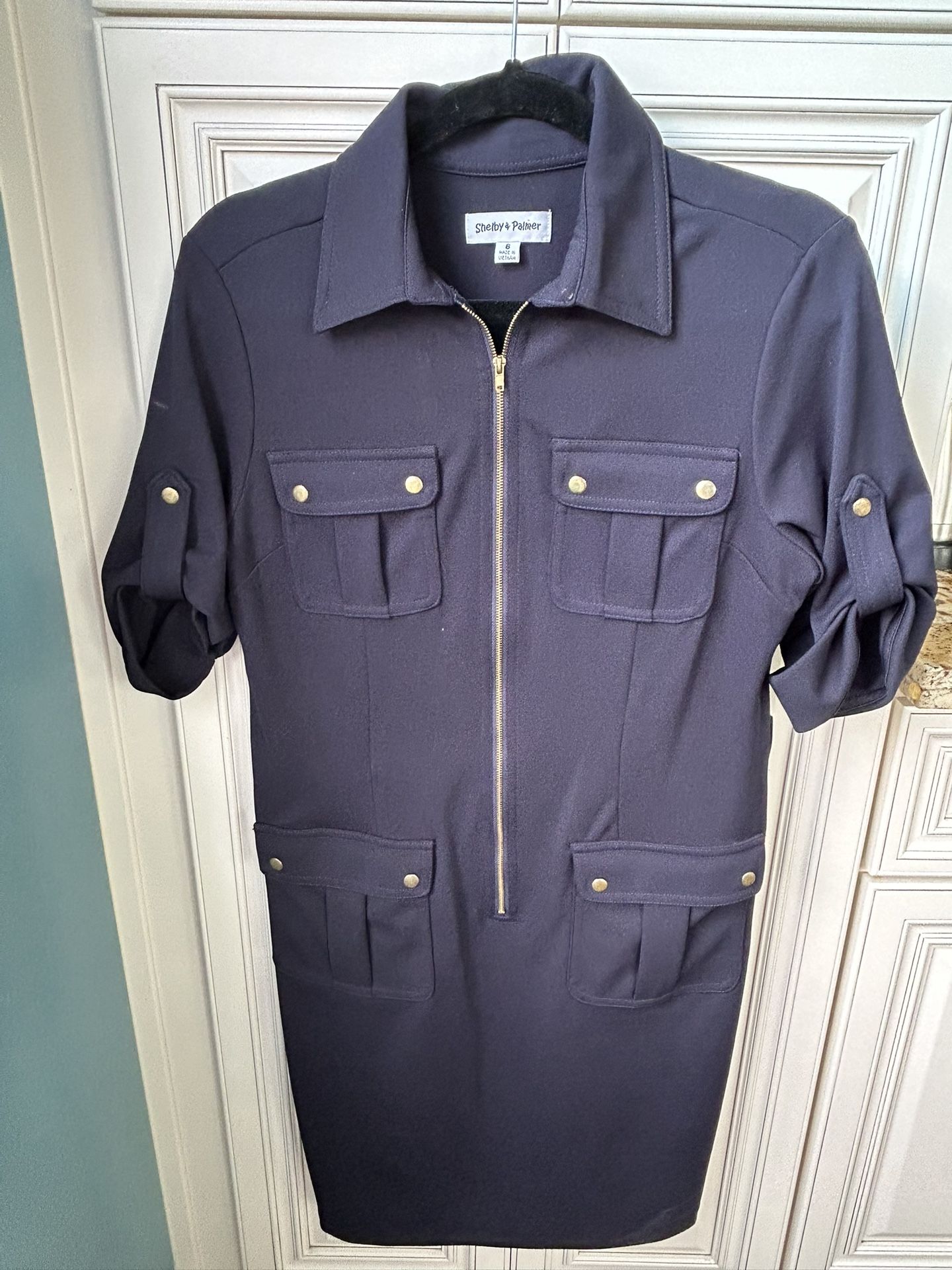 Navy Blue Knee Length Shelby & Palmer Dress