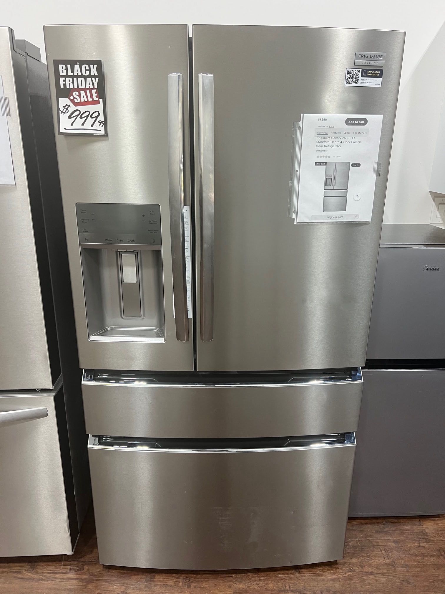 New Frigidaire Gallery High End Refrigerator 26 cu ft - Excellent