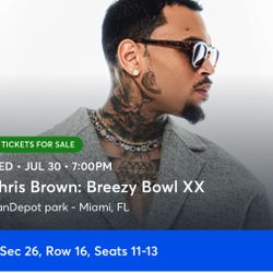 Chris Brown Breezy Bowl Concert Tickets Lower Section Music Summer Walker Bryson Tiller 