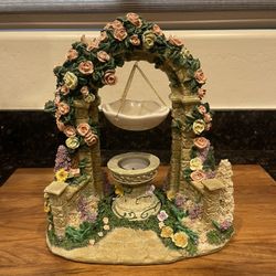 Yankee candle fountain with flowers tea light