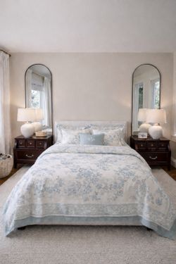 AVAILABLE — wood dresser and nightstands