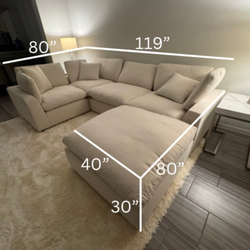 5-Piece OFF WHITE Modular Cloud Couch Sectional DELIVERY AVAILABLE
