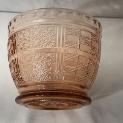 Vintage Pink Depression Glass Covered Bowls Set
