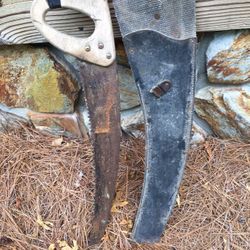 Old Pruning Saw With Sheath