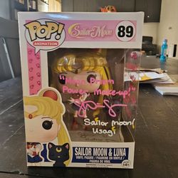Sailor Moon And Luna Duel Signed Funko Pop
