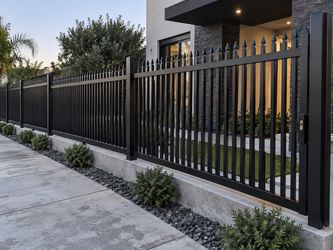 Metal fence 8’ x 8’ spike top Heavy Wrought Iron And Ready To Install