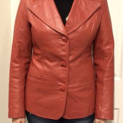 Genuine leather jacket (red)size m